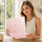 Case for 2026/2025/2024/2023 MacBook Air 15-inch Laptop Release M5 A3448 /M4 A3241 /M3 A3114 /M2 A2941, Stylish Protective Hard Shell Cover for MacBook Air 15.3 inch, Pink Polka Dots - Image 3