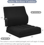 baibu Memory Foam Recliner Cushion with Lumbar Pillow, 20 x 20 x 5 in,Black - Image 3
