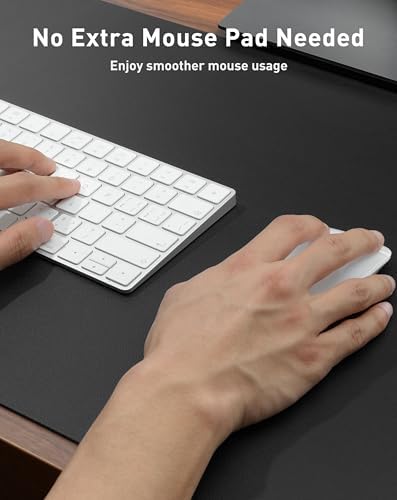 Aothia Faux Leather Desk Mat - Large Mouse Pad, Non-Slip PU Leather Blotter, Waterproof Writing Surface for Office and Home (Black, 63" x 17") - Image 4
