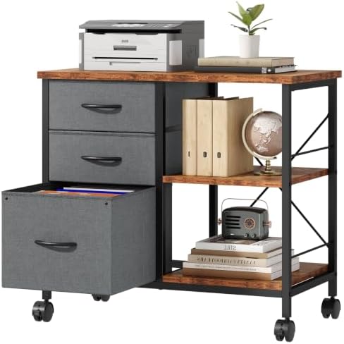 DUMOS 3 Drawer Mobile File Cabinet, Rolling Printer Stand with Storage by DumosLifestyle