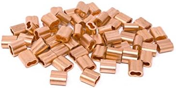 SwageRight MIL-SPEC Copper Swage Sleeves Clip & Ferrules (1/4 inch) – Oval Duplex Wire Rope Cable Crimping Loop Fittings (Pack of 10) by Swage-Right
