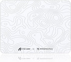 ATTACK SHARK CM05SE Glass Gaming Mouse Pad for FPS & Esports, Nano-Etched Tempered Glass Surface,Ultra-Smooth Low Friction Hard Mousepad,Waterproof Large Desk Mouse Mat for PC Setup,White Contour by ATTACKSHARK