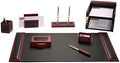 Dacasso Rosewood and Leather Desk Set, 10-Piece by Dacasso