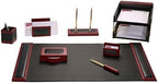 Dacasso Rosewood and Leather Desk Set, 10-Piece by Dacasso