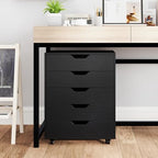 GIANTEX 5-Drawer Storage Cabinet, Mobile Lateral File Cabinet with Drawers, Wheels, Rolling Chest of Drawers, 19.5" x 16" x 25.5" for Office Under Desk Living Room, Study - Image 5
