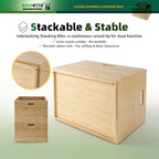 BAMOTTO CRAFTBAMBOO Large Lidded Bamboo Storage Bin 14.6”x10.2”x9.6” - Image 3