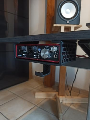 Under Desk Mount Stand for Focusrite Scarlett 2i2 Audio Interface with Headphone Hook, Desk Organization Accessory - Image 3
