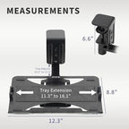 VIVO Clamp-on 12 x 9 inch Rotating Laptop Tray, Extra Sturdy Single Desk Swivel Clamp, Ergonomic Typing, Black, MOUNT-LAP1CB - Image 3
