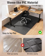 Modkin Extra Large Office Chair Mat for Hardwood Floor, 47.2" x 53", Black - Image 3