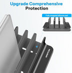 OMOTON 3-Slot Multiple Vertical Laptop Stand, Fits All MacBook, Black - Image 4