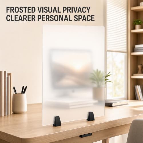 Office Desk Divider 2 Pcs, 24" W x 18" H Acrylic Desk Privacy Panels, Frosted Glass Privacy Divider Clamp Mount Desk Partition Board for Study Room Offices Schools - Image 5