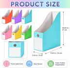 CZWZ 24 Pcs Pastel Magazine File Holders, Cardboard Magazine Organizer Bins with Labels, Foldable File Storage Boxes for Classroom Organization, Books, Documents, Folders, School Office Supplies - Image 2