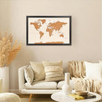 Wooden Frame Cork Board Map of World, 20" X 30" Bulletin Boards for Walls with 10 Pins, Travel Tracker Map for Office, School and Home (WD-MAP,5075,D) - Image 5