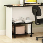 Furinno Econ Home Office Under Desk CPU and Printer Stand with Wheels, Espresso/Black - Image 3