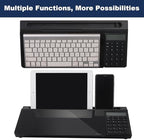Small Glass Desktop Whiteboard Dry-Erase-Board - Computer Keyboard Stand with Calculator White Board Surface Pad with Drawer, Desk Organizers with Accessories for Office, Home, School Supplies - Black - Image 5