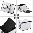 File Organizer Box with Lids, Collapsible File Folder Organizer - Image 6