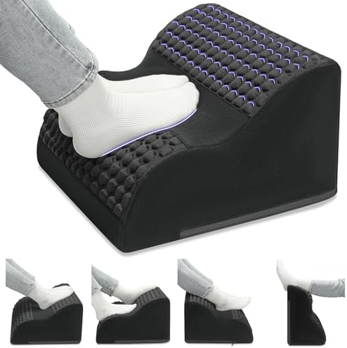 Foot Rest for Under Desk with Massage Dots, 3-Tier Foot Stool, Black by FFOGH