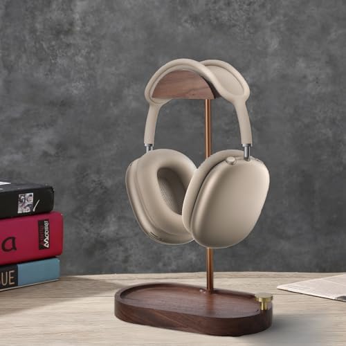 Walnut Headphone Stand Wood, Wooden Headset Stand Holder for Desk - Image 5