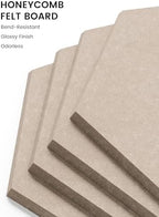 Fluxynara 8-Pack Hexagon Felt Bulletin Board Tiles, Taupe - Image 3