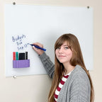 Glassboard Studio Magnetic Dry Erase Marker Holder - Super Strong for Magnetic Glass Whiteboard or Fridge - 2 Large Neodymium Magnets - No Slip Grip - Eco-Friendly PLA Plastic (Periwinkle Purple) - Image 3