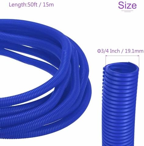 DMiotech 50ft Wire Loom Split Tubing 3/4 Inch(19.1mm) ID Blue - Image 3