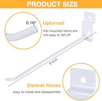 Moxweyeni 100 Pack Slatwall Hooks for Retail Garage Metal,7.8 Inch,White - Image 2