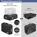 COLCASE Fireproof Document Box with Lock, Hard Fireproof Document Organizer - Image 3