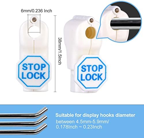 LeaGerous 200 Pcs Magnetic Peg Hook Stop Lock 6mm, Display Hook Magnet Security Locks Compatible with 4.5-5.9mm pegboard for Retail Store and Shopping Center (White) - Image 3