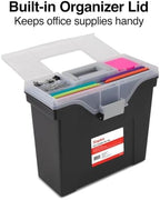 STAPLES Slim Portable File Tote, Letter Size, Black, 2/Pack - Image 3