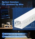 1.4"H x 1.6"W Cable Raceway, 12ft Under Desk Wire Management Channel, White - Image 5