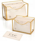 Lewtemi 2 Pack Gold Glass Business Card Holder, 6.5 x 2.6'', Open-front by Lewtemi