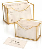 Lewtemi 2 Pack Gold Glass Business Card Holder, 6.5 x 2.6'', Open-front by Lewtemi
