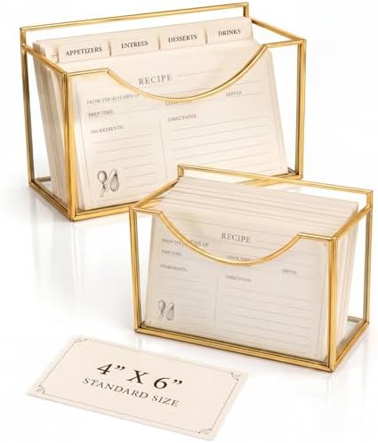 Lewtemi 2 Pack Gold Glass Business Card Holder, 6.5 x 2.6'', Open-front by Lewtemi