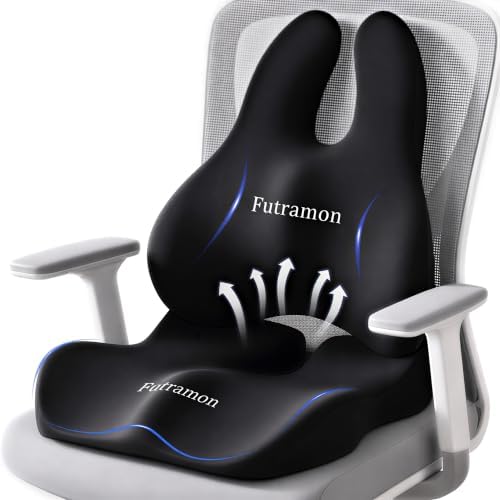 Seat Cushion Lumbar Support Pillow for Office Chair, Car Seat, Desk Chair, Ergonomic Memory Foam Seat Cushion, Office Chair Cushions for Back and Butt, Tailbone & Sciatica Pain Relief Cushion by Unknown
