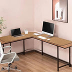 MAIDERN (47” + 47”) x 15.7” L Shaped Corner Desk Mat, Cork & Leather Reversible Desk Pad for Gaming Computer Office Home (Black) - Image 6