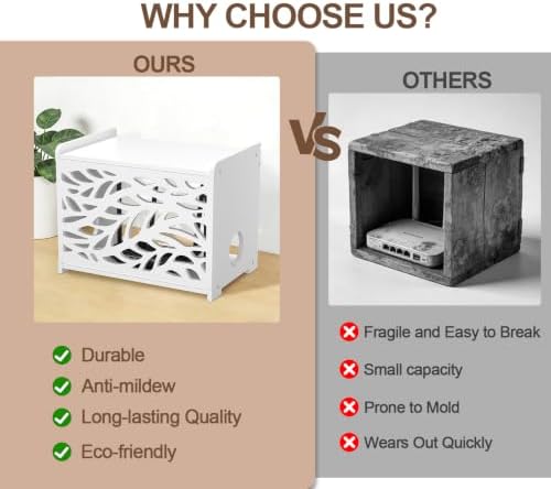 Router Box Hider & Projector Shelf -Decorative WiFi Router Storage Cabinet - Image 7