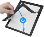 ZHIDIAN Document Sign Holder Pockets with Magnetic Back, Plastic Poster Picture Notice Display Frame for Fridge/Whiteboard/Chalkboard/Cabinet, 8.5 x 11.6 Inches, Black, 6 Pcs - Image 3