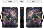 Trippy Hummingbird Flowers Print Bible Covers Case for Women Girls, Bible Cover Church Bag Protective with Top Handle Bible Carrying Case - Image 3