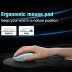 Yunsailing 8 Pack Ergonomic Mouse Pad with Wrist Rest Gel Foam,Black - Image 3