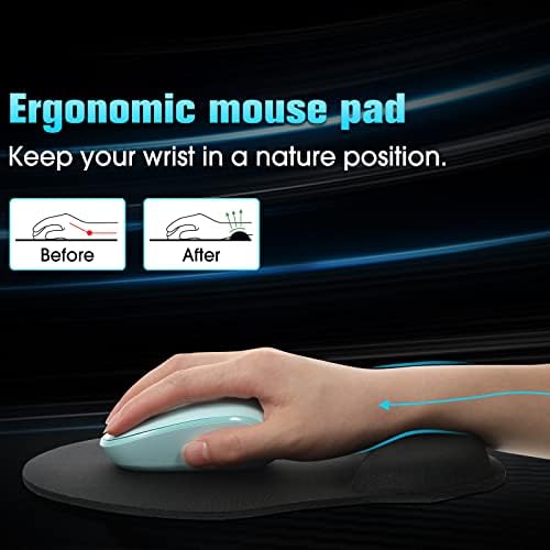 Yunsailing 8 Pack Ergonomic Mouse Pad with Wrist Rest Gel Foam,Black - Image 3