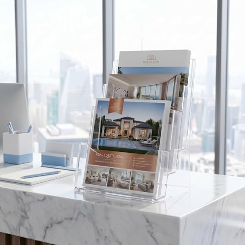 Acrylic Brochure Holder 8.5 x 11, 3-Tier Literature Display Stand, 1-Pack - Image 2
