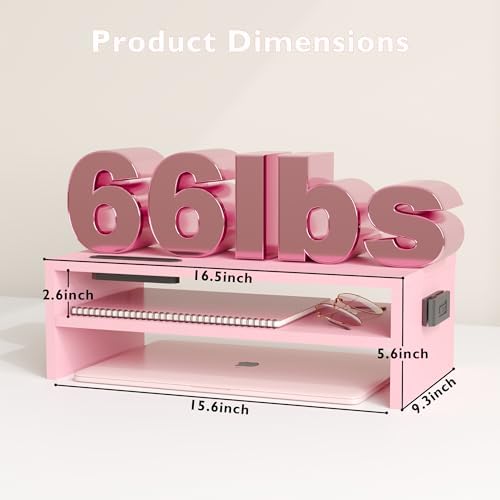 BONTEC Wooden Monitor Stand Riser for Desk, 2-Tier Computer Monitor Stand - Image 3