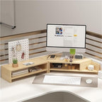2-Tier Extended Triangle Monitor Stand Riser with Cup Holder & Pegboard Laptop Riser,Wood Desktop Corner Shelf,Computer Laptop Desk Organizer Computer Stand,Space Saving Office Desk Storage Rack by Unknown