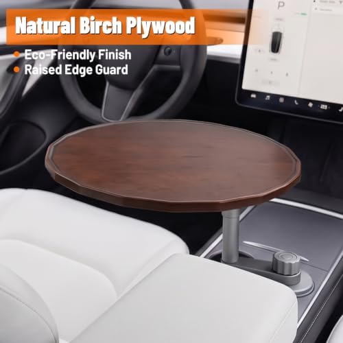 Car Desk for Laptop, Car Food Tray for Tesla Model Y/3, Car Tray Table, Cup Holder Tray for Eating, Laptop Work & Charging Stops, 4-Way Locking Base - Image 4