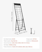 VEVOR Brochure Display Rack, 20 Pockets Magazine Literature Display Stand, Portable Floor Standing Magazine Rack, Metal Newspaper Catalog Holders for Shop, Exhibitions, Office, Standard, Black - Image 7