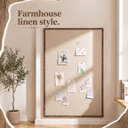 Cinnvoice 48 x 34 Inch Linen Bulletin Board Rustic Farmhouse Pin Board - Image 6