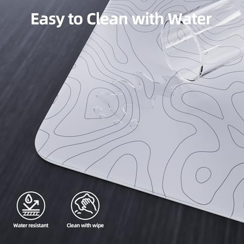 ATTACK SHARK CM05 Glass Gaming Mouse Pad,17.7x15.7 in Large Mouse Mat，Non Slip 9H Hard Mousepads,Nano-Textured Glass Surface with Improved Precision and Speed for FPS Players-White Contour - Image 6