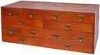 4-Piece Desktop Drawers Stackable Wood Desktop Cabinet with 3 Drawers Tabletop Storage Organization Box Drawer Cabinet for Bedrooms, Offices, Dormitories, Kitchens (Brown) by Unknown