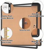 Mifuro 38"x38" Enclosed Bulletin Board, Lockable Weather-Resistant Aluminum Cork Noticeboard for School & Office, Black Frame w/Cork - Image 3
