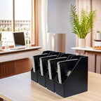 UnionBasic Leatherette Magazine File Holder Set of 4, Black - Image 4